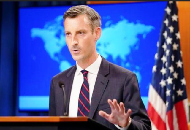 نيد برايس المتحدث باسم وزارة الخارجية الأمريكية خلال إفادة في واشنطن يوم 16 أغسطس اب 2021. صورة لرويترز من ممثل لوكالات الأنباء. 
